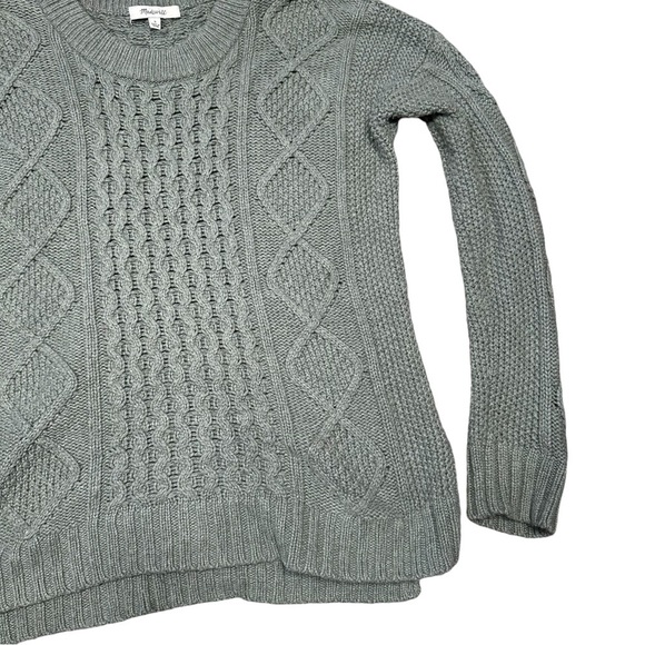 Madewell Classic Cable Knit Pullover Sweater Sage Green Size Small - Picture 6 of 15